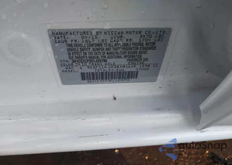 2015 Nissan Versa Note Sv из США, поврежденный, VIN 3N1CE2CP3FL429795